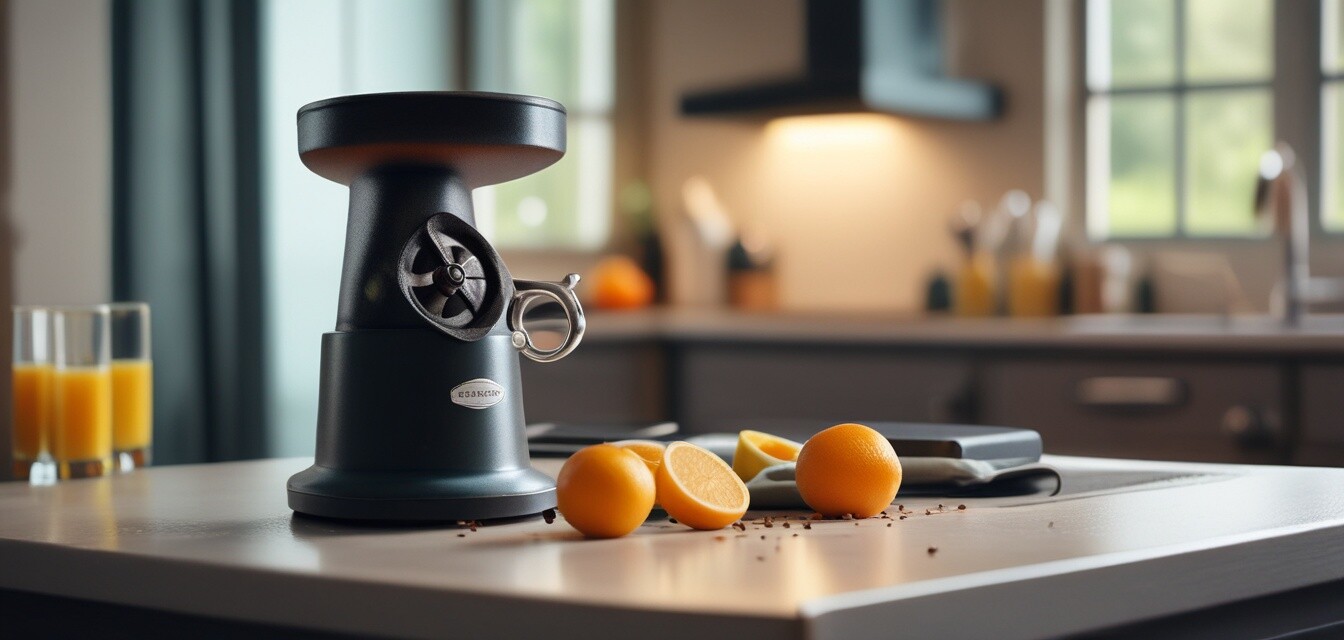 Modern cast iron juicer with ergonomic features