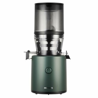 Green juicer machine with a modern design.